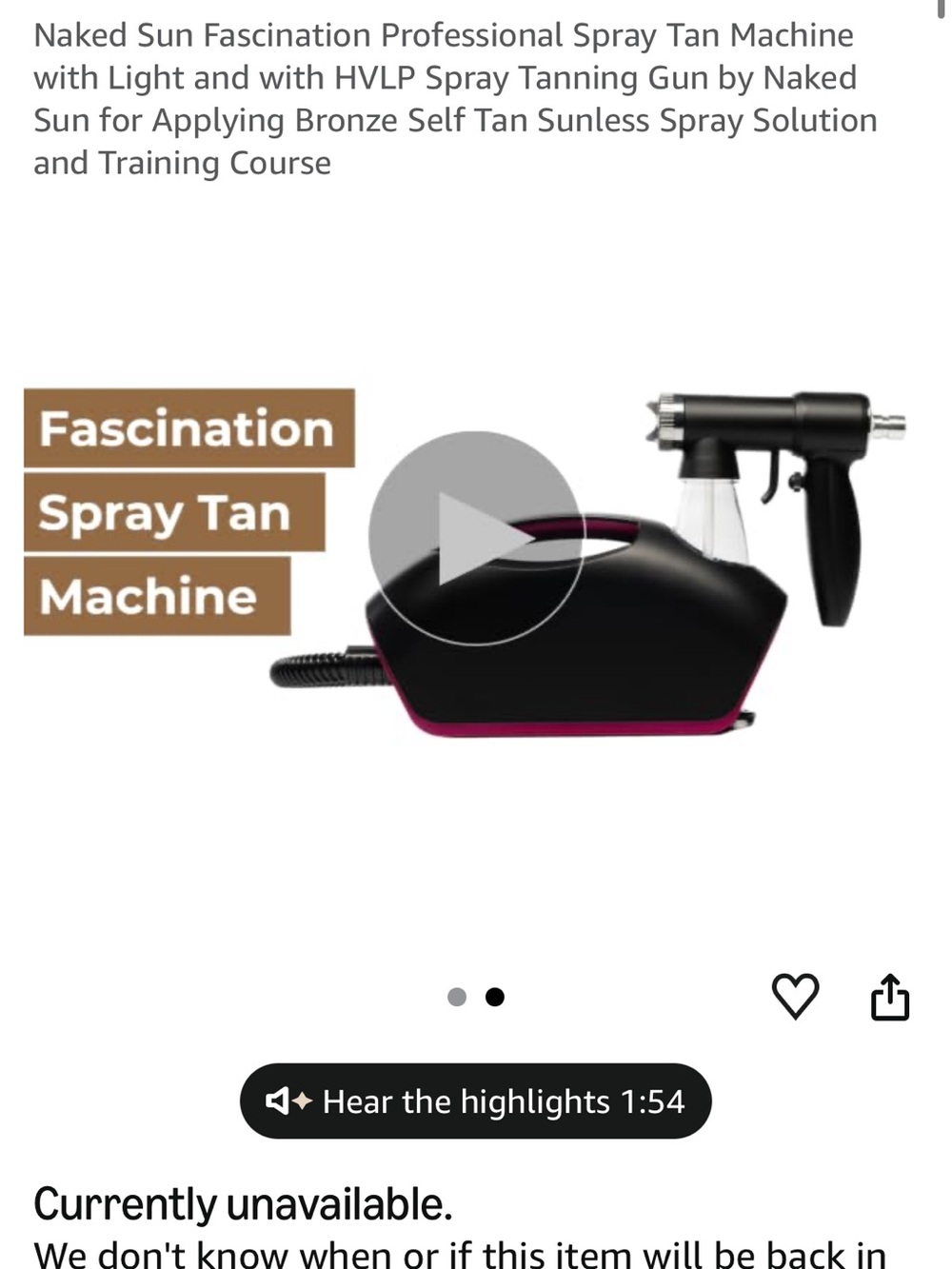 Naked Sun Fascination Professional Spray Tan Machine - Black/Pink